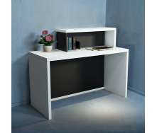 Стойка администратора прямая Tobi Sho Ресепшн/4 для офиса, салона, 1600х600х1050 Белый/Черный