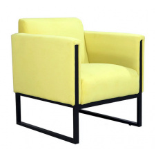 Офісний диван одинарний з підлокітниками Аміго Richman у тканині жовтого кольору