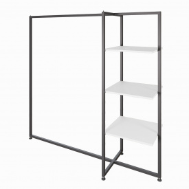 Стійка-вішалка з полицями для одягу. Острівна підлогова.