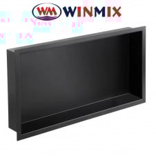 Полка-ниша для ванной комнаты Winmix Premium NICHE-0102 BLACK (30*60*8 см), из нержавеющей стали SUS304, Польша