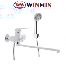 Смеситель для ванны длинный нос Winmix "Oregon" White euro (Chr-006), Польша