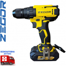 Аккумуляторный шуруповерт ударный ZEGOR CDP-21H (2 *(21В, 2 А/ч)) в кейсе (Серия PROFESSIONAL)