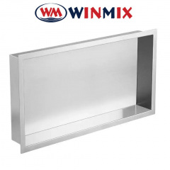 Полка-ниша для ванной комнаты Winmix Premium NICHE-0102 (30*60*8 см), из нержавеющей стали SUS304, Польша Бородянка