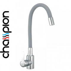 Смеситель для кухни Champion EZA-011 CHROME REFLECTOR GRAY рефлекторный серый гусак, из нержавеющей стали Каменец-Подольский