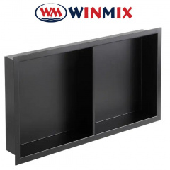 Полка-ниша для ванной комнаты Winmix Premium NICHE-0103 BLACK (30*60*8 см), из нержавеющей стали SUS304, Польша Ворожба
