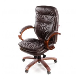 Крісло АКЛАС Валенсія EX MB Коричневе (натуральна шкіра)