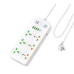 Сетевой удлинитель UA Power AR-CP05 6 розеток 4USB Type-C 2 м Белый (2681099008) Чернигов