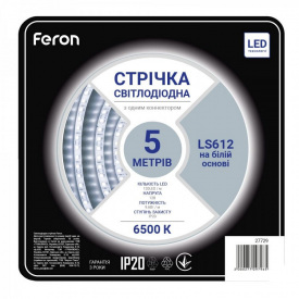 Led лента светодиодная Feron LS612 9.6 Вт/м 12 В 6500K 5 м Белый (2692706889)