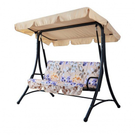 Садова гойдалка з Дахом бежева Келлі Vitan сидіння тканина квіти