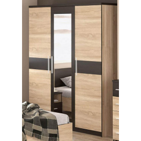 Шафа 156 см з дзеркалом розпашний 3Д Вероніка Меблі-Сервіс дсп дуб-самоа+венге Горіх світлий