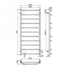 Полотенцесушитель OnlyHeat Ignis 11 120x50 см Хром (68074) Володарск-Волынский