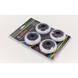 Колеса для роликов 4шт Zelart SK-4449 колесо PU р-р 72х24мм без подшипников Белый