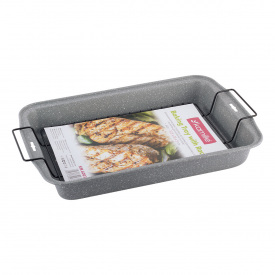 Форма для запекания Kamille 37,5x26x5,5 см из углеродистой стали с решеткой для гриля KL226078