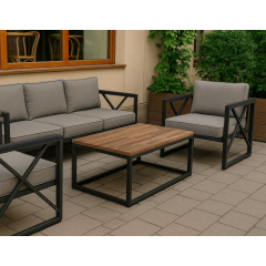 Журнальний столик Tobi Sho Урбан/G4 з ясена для вітальні, офісу, приймальні, тераси Дуб, 500х1200х600 мм Королево