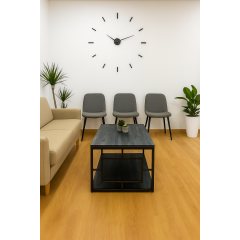 Столик журнальный Tobi Sho ЛофтВуд/G1 с ясеня для гостинной, офиса, приемной, терассы Графит, 500х1200х600 мм Калуш