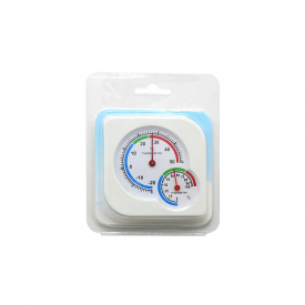 Термогигрометр механический HTC влагомер термометр для комнаты 7,2х7,2х1,1 см Белый (Н051257)