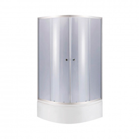 Душова кабіна Lidz Latwa SC80x80.SAT.MID.GR полукругла, скло тон. 4 мм + Душовий піддон KAPIELKA ST80x80x26, з панеллю (LLSC8080SATMIDGR2SET)