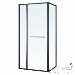 Квадратная душевая кабина Volle Cruze Come In 1047.124704 профиль матовый черный/прозрачное стекло Пологи