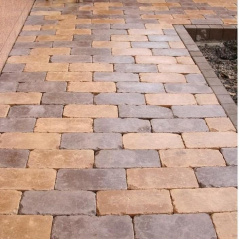 Тротуарна плитка Золотий Мандарин Роттердам Антик 250х120х65 мм коричневий на білому цементі Новомосковськ