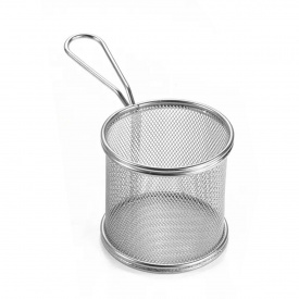 Кошик сервірувальний для фрі та снеків Zhongjing 9х9 см Сріблястий (HP-19-6)