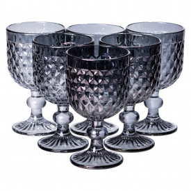 Набір келихів для вина YIWU 220 мл Сірий 6 шт (HP-19-116)