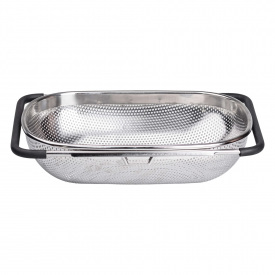 Друшляк-сито на раковину для мытья продуктов Zhongjing 34х23,5х9 см Серебристый (HP-19-17)