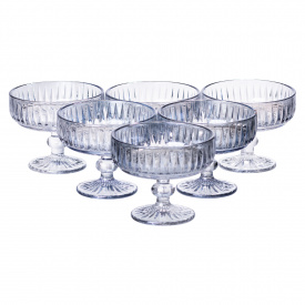 Набір креманок на ніжці YIWU 300 мл Синій 6 шт (HP-19-70)