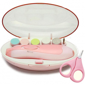 Набір Дитяча полірувальна машинка для нігтів та ножиці для дітей VOLRO Рожевий (vol-1466)