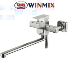 Змішувач для ванни довгий ніс Winmix Kub EURO (Chr-006-A) SUS304, Польща (нержавіюча сталь)