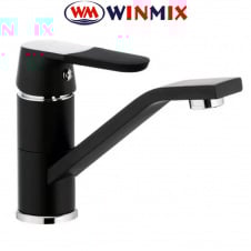 Змішувач для умивальника ялинка на гайці 15см Winmix Premium Tiger Black (чорний) (Chr-555), Польща