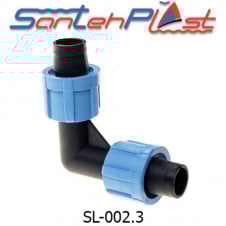 Коліно затискне для крапельної стрічки DN17 (КЗ 17) Арт. SL-002.3