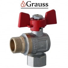 Grauss Кран 1/2 ГШБ кутовий (гайка-штуцер метелик) вода, Німеччина