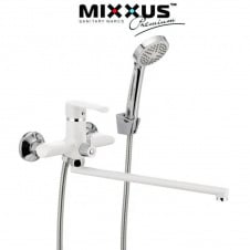 Змішувач для ванни довгий ніс Mixxus Colorado White EURO (Chr-006)