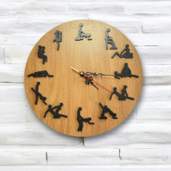 Настенные часы "Камасутра", настенные деревянные часы с бесшумным механизмом,коричневые G69_brown Киев