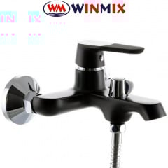 Змішувач для ванни короткий нос Winmix Premium Tiger Euro Black (чорний) (Chr-009), Польща Львов