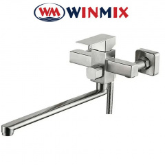 Змішувач для ванни довгий ніс Winmix Kub EURO (Chr-006-A) SUS304, Польща (нержавіюча сталь) Киев