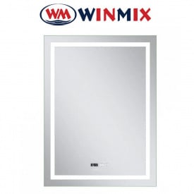 Дзеркало для ванної кімнати Winmix Premium FLASH MR21-70x90 (з LED-підсвічуванням, годинник, антизапотівання)