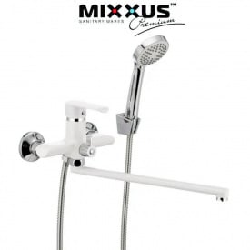 Змішувач для ванни довгий ніс Mixxus Colorado White EURO (Chr-006)