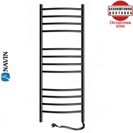 Сушка для рушників Електро Navin Камелія 48*120 Sensor, таймер чорний муар, Правий (вуглецева сталь) Україна