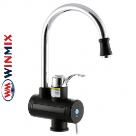 Електричний проточний водонагрівач Winmix Electra 240E Black на мийку 3 кВт (чорного кольору)