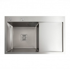 Кухонна мийка Platinex Handmade 78*50B L (з сифоном та кріпленням), Нержавіюча сталь
