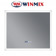 Дзеркало для ванної кімнати Winmix FLAT MR04-100x80 (з LED-підсвічуванням, годинник, антизапотівання)
