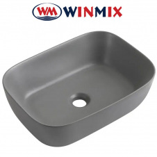 Раковина (умивальник) накладна Winmix Premium DIVERSE-0116 GRAY 455*330*135mm (графіт)