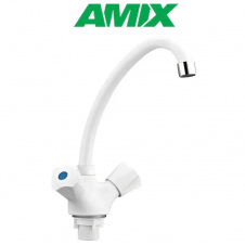 Змішувачі для кухні з термопластику AMIX Omega-271 White (з підводкою), Білий