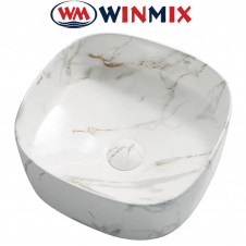 Раковина (умивальник) накладна Winmix Premium DIVERSE-0104 MARBLE 370*370*135mm (мармур)