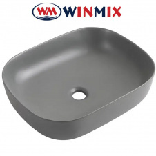 Раковина (умивальник) накладна Winmix Premium DIVERSE-0115 GRAY 490*395*135mm (графіт)