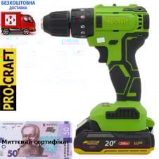 Акумуляторний шуроповерт Procraft PA18Li BL Ударний Безщітковий (1(20В*2А/г), у картоні)