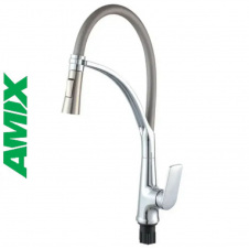 Змішувач для кухні з термопластику рефлекторний AMIX Lucas-017 SET CHROME REFLECTOR Grey (з підведенням)