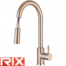 Змішувач для кухні Вухо Rix LUX (Chr-014) з висувною лійкою, SUS304 з нержавіючої сталі