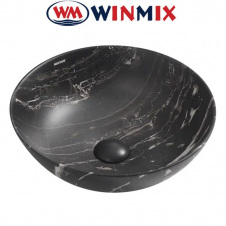 Раковина (умивальник) накладна Winmix Premium ELLIPSE-0106 MARBLE 390*390*140mm (мармур)